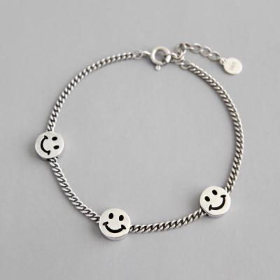 China Fine Jewelry FASHIONABLE 925 Sterling Silver Jewelry Cute Smiling face bracelet for sale