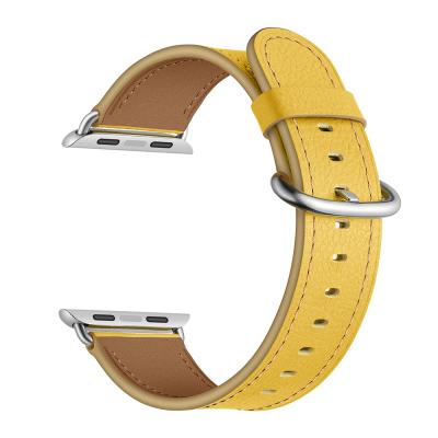 China New Adjustable Watch Around Buckle Leather Brand Main Strap For Apple Watch Series 1 2 3 4 5 6 Band 22mm Watch Strap Leather Strap for sale