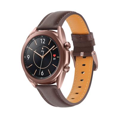 China Adjustable Replaceable Genuine Leather Watch Band Strap For Samsung Galaxy Watch Watch3 Leather Strap 41mm 45mm Watch Band Wrist Strap for sale