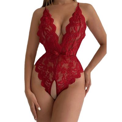 China Sexy Lingerie Mature Woman Hot Sexy Open Crotch women's underwear See Through Teddy Sexy Bodysuit Costume lingerie women for sale