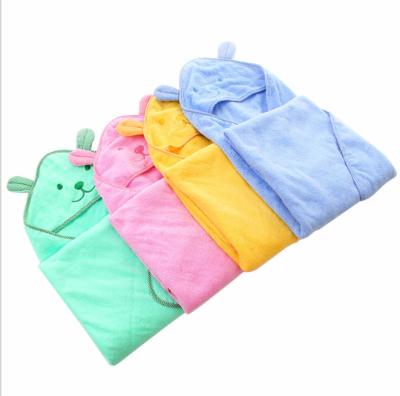 China Soft 100% hypoallergenic cotton and cute animal baby hooded towel for sale