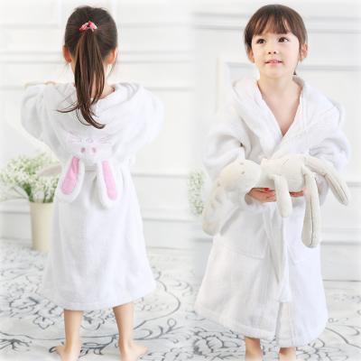 China Soft Color Dyed Hooded 100 Cotton Velvet Children Kids Bathrobe For Girls And Boys for sale