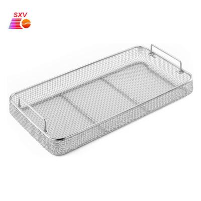 China Medical Non-Toxic Disinfect Basket Wire Cleaning Basket Stainless Steel Wire Mesh Basket for sale