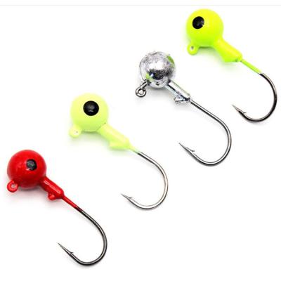 China Colorful Lead Hook Jig Head Durable Hook Dots Around Head Fishing Lure Hook Fishing Tackle Accessories for sale