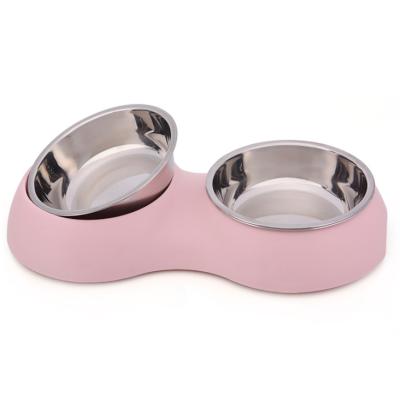 China Customization Stainless Steel Bowl Design Sustainable Double Pet Supplies Pet Driver Dog Bowl for sale