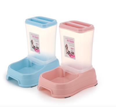 China New Sustainable Pet Supplies Large Capacity PP Plastic Cat Basin Dog Bowl Automatic Pet Non-slip Easy Clean Feeder for sale