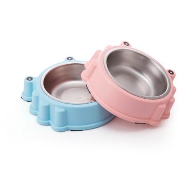 China Customization Stainless Steel Single Viable Dog Bowl Portable Outdoor Cat Basin Pet Feeder Pet Supplies for sale