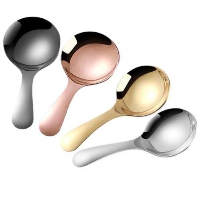 China High Quality Viable Simplicity Tableware Scoop Mirror 304 Stainless Steel Tableware Dessert Tea Scoop for sale