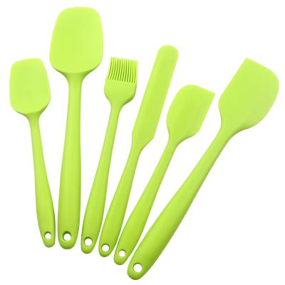 China Viable Customization Tool Cake Baking Cream Brushes Kitchen Tool Spatula Butter 6 Pieces Set Silicone Scraper Oil Brush for sale