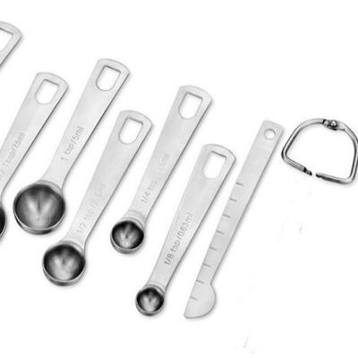 China Customization Viable Stainless Steel Doser Coffee Scoop Kitchen Factory Mirror Doser 7 Pieces Set With Scale for sale