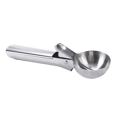 China Sustainable Stainless Steel Spoon Metal Ice Cream Cream Scoop With Handle for sale