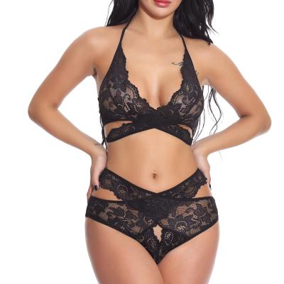 China Brand New Spandex/Polyester Lace Fancy Transparent Sexy Bra Set With High Quality for sale