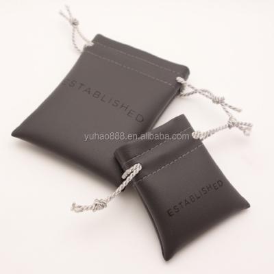 China Recyclable Custom PU Leather Drawstring Bags With LOGO for sale