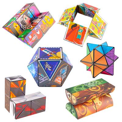 China New Infinity 6 Designs Flip Magic Cube Children Adult Cognitive Product Decompression Unlimited Shape Toy Puzzle Relieve Stress Tool for sale