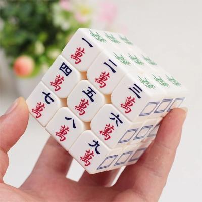 China The glow in the dark magic of Mahjong of Chinese style 3x3x3 cube Cubes in speed puzzle Smooth the educational toys of transparent light cube for children for sale