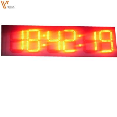 China Indoor led clock/double side wall clock/7 segment led display 6 digits/yellow led display digital clock for sale