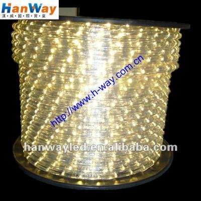 China PVC 110v 230v 2wire outdoor waterproof round ip65 warm white led rope light for sale