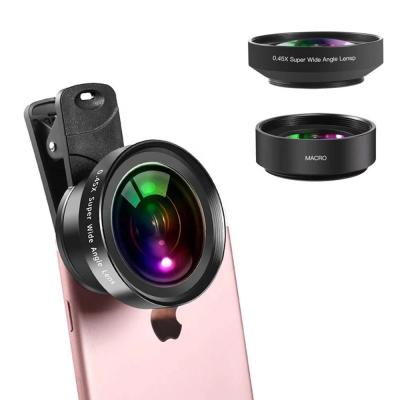 China Hot Selling Amazon Phone 0.45x Ultra Wide Angle Macro Lens For iPhone For Samsung Android Smart Phone 10X6X2cm for sale