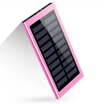 China Portable Solar Power Bank 20000mAh Ultra Thin Dual Light USB Ports LED Fast Charger Power Bank For Iphone For Samsung for sale