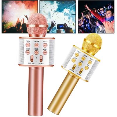 China Professional Promotion Gift Handheld Microphone USB Wireless Speaker Player Home KTV Wireless For Music Player Studio BT Karaoke Wireless Microphone for sale