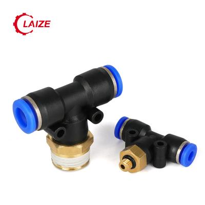 China Connect Pipes PB Threaded Three Way Plastic Pneumatic Fitting For Pipe Connection for sale