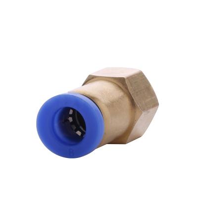 China Connect Pipes PCF Internal Threaded Straight Plastic And Brass Hose Way Connector And Pneumatic Fitting for sale