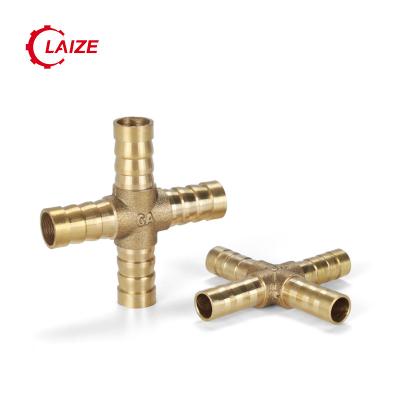 China Brass Barbed Fit Pneumatic Fitness Tee Straight Cross & Y Type | Width equal for sale