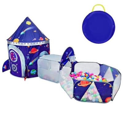 China Easy Foldable Kids Play Tent New Design Pocket Crawling Princess Castle Play Tent Square Tunnel with Ball Pit for Kids Theater House for sale