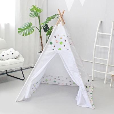 China Sports Toy Kids Teepee Play Tent with Wooden Pole Theater House Bed Tent for Children for sale