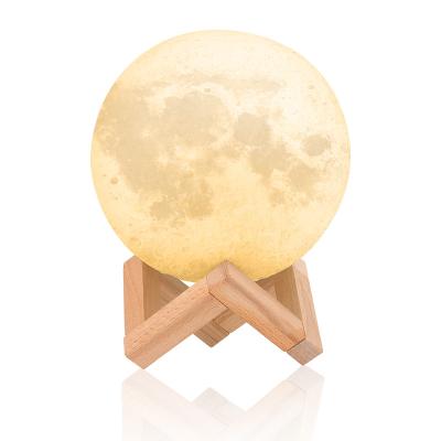 China Modern 3D Printing LED Moon Light Bedroom Bedside Lamp Led Creative Night Bedside Lamp Table Light Factory Wholesale Border for sale