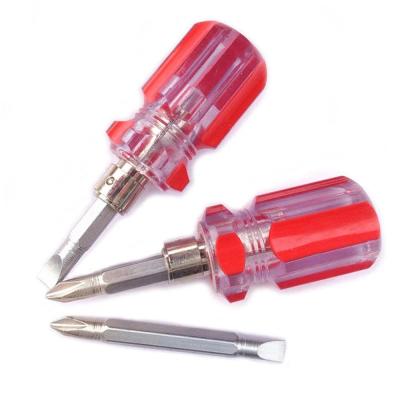 China Short Distance Plastic CR-V Phillips Screwdriver and Slotted Screwdriver Mini Screwdriver Set Hand Tools for sale