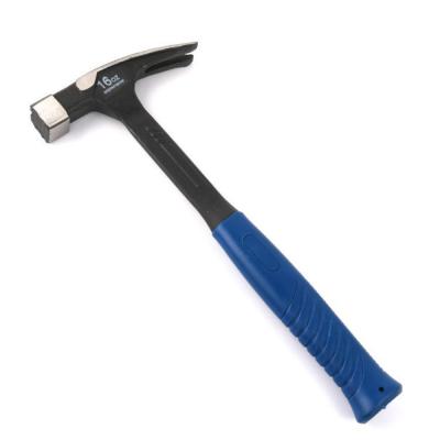 China Blue Nail Hammer TPR Handle Forged Straight Curved No Welding One Piece Claw Hammer With Magnet 16 Oz for sale