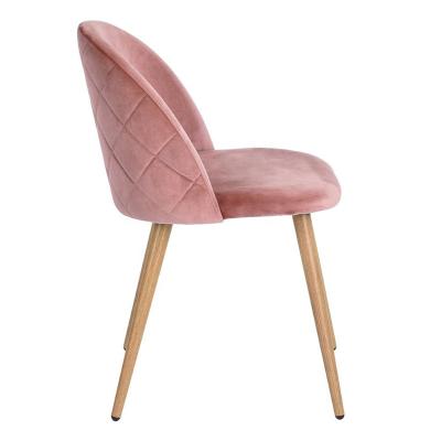 China Modern High Back Pink Modern Dining Cafe Chair Velvet Convertible for sale