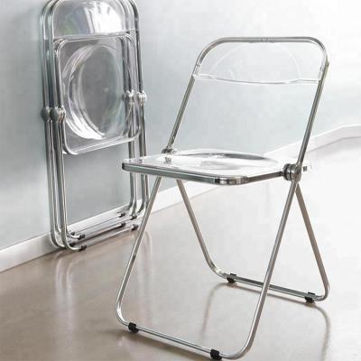 China Party Supplies Modern Chairs Folding Transparent Clear Outdoor Plastic Folding Chair for sale