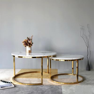 China Nordic modern new design mirror coffee table set on sale for sale