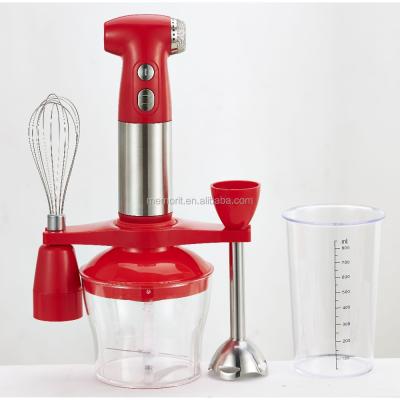 China Plastic stainless steel hand blender with turbo, continuously speed control, cup and beater and cleaver, food processor and bracket for sale