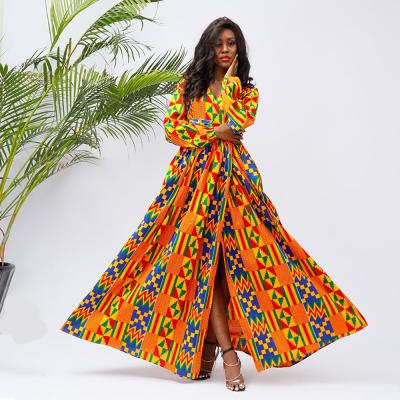 China African Print Dresses Designs 2021 Print Women's Infinity Dresses African Causal Ladies Cotton Dress for sale