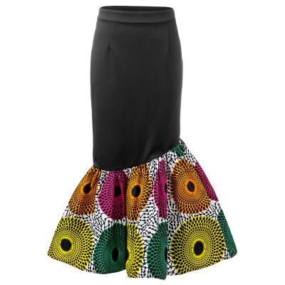 China 2021 Viable New Style African Print Women Skirt Wax Fabric Lady Skirt Fashionable African Women Clothes for sale