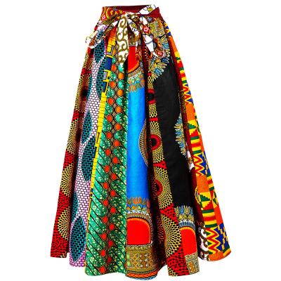 China 2021 African Print Traditonal Skirts Floral Print Dashiki African Skirts Design Styles For Women Clothing for sale