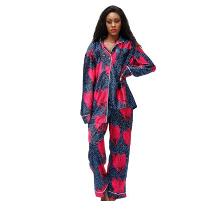 China Cheap Price QUICK DRY Stylish African Digital Printing Good Quality Woman Two Piece Sleepwear for sale