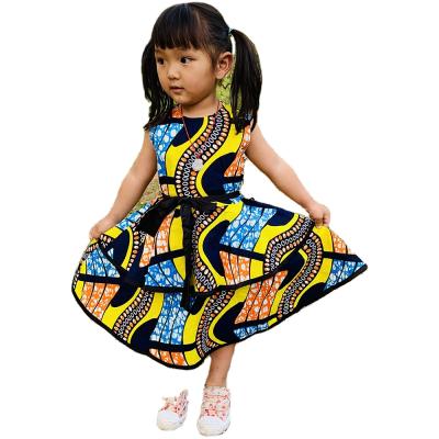 China Lovely style print kids wear kids clothes for daily simple sleeveless kids dress for girl 3 years-10 years for sale