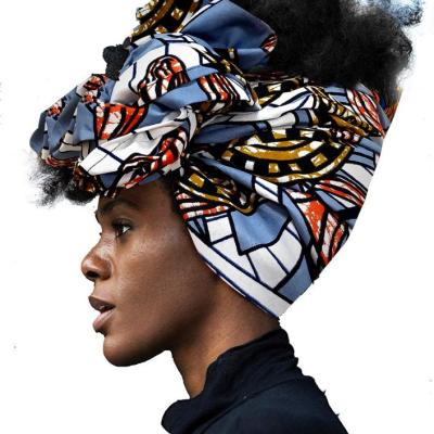 China Cotton 100% Wax African Fabric Scarf Fabric Shenbolen Wax Floral Print Women Headwraps 100% Multiple 100% Cotton for sale