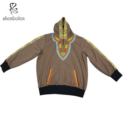 China 2022 Breathable Hot Sale Daily Size Dashiki Plus Size Print Fashionable Design Hooded Factory Brand Print Wholesale African Men's Hoodie for sale