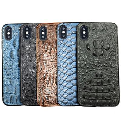 China Factory direct sale fashion real PU snake leather snake crocodile cell phone leather case for iphone for sale