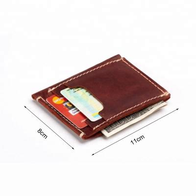 China Real Leather Wholesale Crazy Horse Money Credit Card Leather Holder for sale