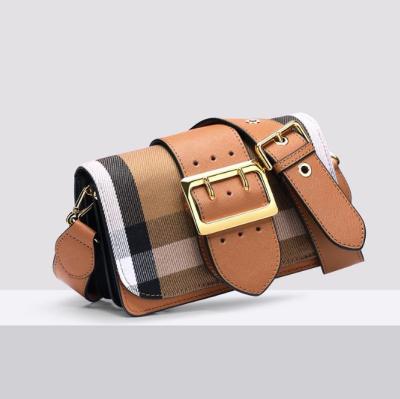 China Fashionable Lattice Bag 2018 Handbag / Shoulder Bags Womens Wide Strap Leather Shoulder Bag for sale