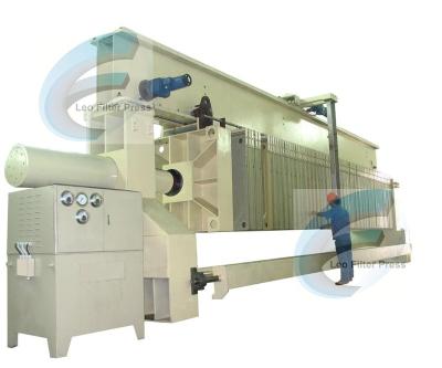 China Overhead Overhead Beam Designed Filter Press Filter Press With Automatic Filter Cloth Washing System From Leo Filter Press, China Manufacturer for sale