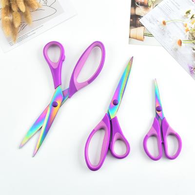 China Embroidery Scissors and Shear Stocked Rainbow Copper Blade Shear 7 Inch Office Scissors School Scissors for sale