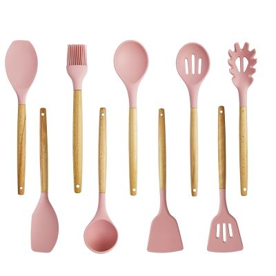 China Sustainable Cooking Tools Silicone Utensils Set Silicon Cooking Spoons Non-Stick Utensils Set for sale