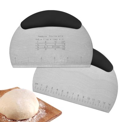 China Durable Universal Stainless Steel Pastry Dough Cutter Cleaver Scraper Dough Scraper With Grip Handle for sale